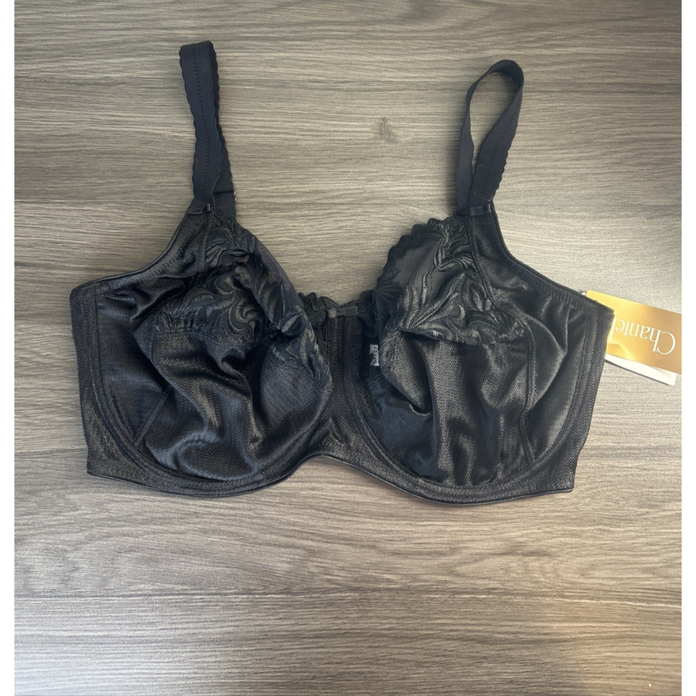 CHANTELLE 2101 Black AMAZONE Full Figure Lace Underwire Bra 40DDD Unlined